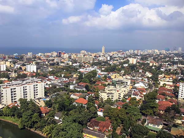 Vista area de Colombo, capital de Sri Lanka